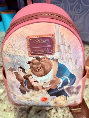 Loungefly Disney Beauty and the Beast Pink Mini Backpack